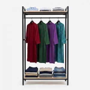 Kệ treo quần áo CHUNL 100x50x180cm gỗ cao su khung sắt TQA68109
