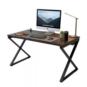 Bàn làm việc 2 hộc điện 140x70cm gỗ tràm chân sắt hệ XConcept - HBXC076