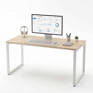 Bàn làm việc có hộp điện 160x80cm gỗ cao su HBRT132