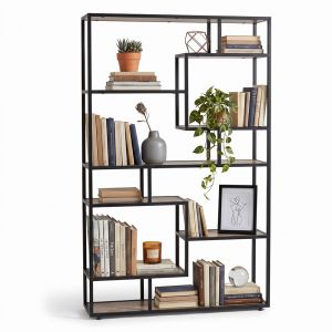 Kệ trang trí khung sắt gỗ plywood 100x30x180cm - KTT68102