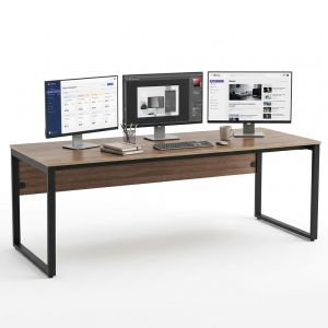 Bàn giám đốc 210x81cm gỗ plywood chân sắt BGD68091