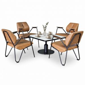 Combo bàn ghế cafe chân sắt sơn tĩnh điện CBCF372