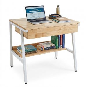 Bàn làm việc QUYLL 80x60x75cm gỗ cao su chân sắt FD68101