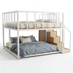 Giường tầng 250x222x180cm gỗ plywood khung sắt lắp ráp GT031