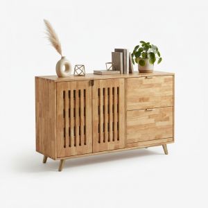 Tủ giày dép cửa lật 120x35x80cm gỗ cao su KG68138