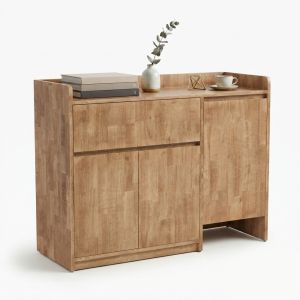 Tủ kệ trang trí phòng khách 120x40x98cm gỗ cao su KTT68123