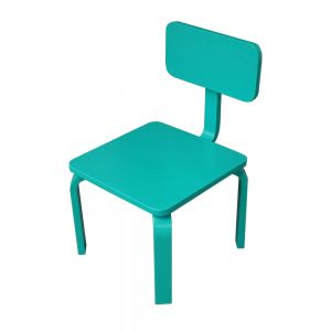 GTE004 - Ghế trẻ em gỗ cao su màu xanh ngọc ( 30x30x56cm)