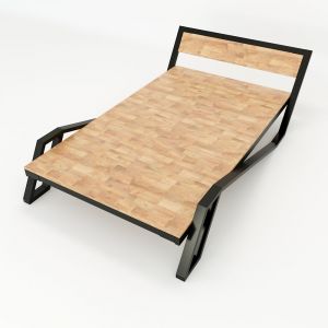 GN68014- Giường ngủ Belly 120x200cm khung sắt gỗ cao su