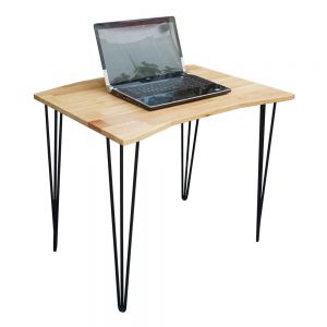 IDE68008 - Bàn mini Idesk gỗ cao su chân Hairpin (80x60x75cm)