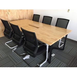 BH68001 - Bàn họp họp văn phòng hình chữ nhật khung chân sắt hình chữ U - 240x120x75 (cm)