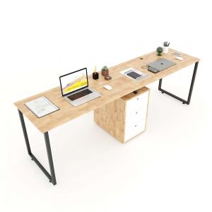 Bàn làm việc 2 người ngồi kết hợp chân tủ 240x120x75cm BD68066