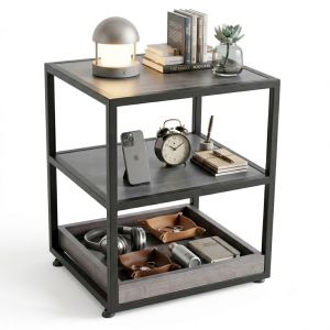 Kệ để đầu giường 3 tầng gỗ cao su khung sắt TDG68031