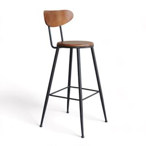 Ghế bar tựa lưng gỗ chân sắt sơn tĩnh điện GBAK002 Ghế bar tựa lưng gỗ chân sắt sơn tĩnh điện GBAK002