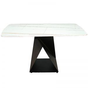 Bàn ăn chữ nhật 140x80cm mặt đá cao cấp chân sắt BA68038