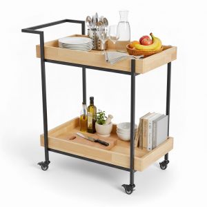 Kệ đẩy di động Gena 80x46x95cm gỗ cao su KB68023 Kệ đẩy di động Gena 80x46x95cm gỗ cao su KB68023