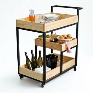 Kệ đẩy di động 3 tầng đa năng có bánh xe KB68024