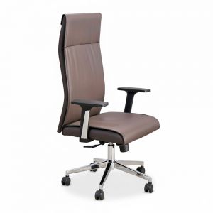 Ghế văn phòng chân xoay nệm simili màu nâu MF6635N