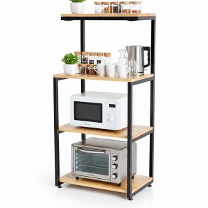 Kệ vi sóng gỗ cao su khung sắt KVS68005