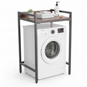 Kệ máy giặt đơn giản gỗ cao su khung sắt lắp ráp 72x60x112cm KMG68015