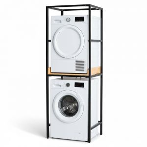 Kệ để máy giặt và máy sấy khung sắt mặt gỗ KMG68010