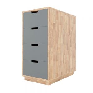 Tủ cá nhân 4 ngăn kéo gỗ cao su 58x35x72cm TCN68019