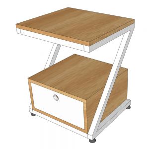 Tủ đầu giường 1 ngăn kéo 40x35x45cm gỗ cao su khung sắt TDG68035