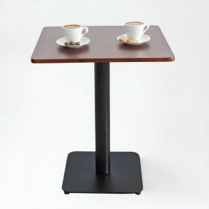 Bàn cafe vuông 60cm gỗ cao su chân sắt đế vuông CFD69079