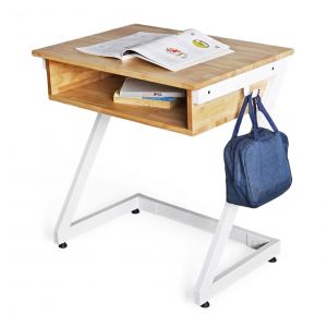 Bàn học đơn có hộc Zeus 02 70x50cm gỗ cao su chân lắp ráp PSD024