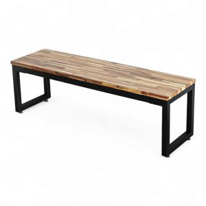 Ghế băng dài gỗ tràm chân sắt sơn tĩnh điện 120x40x45cm GBD007