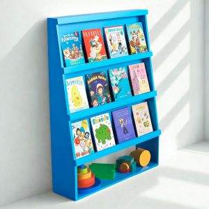 Kệ để sách mầm non gỗ cao su nhiều màu KGS014 Kệ để sách mầm non gỗ cao su nhiều màu KGS014