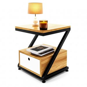 Tủ đầu giường 1 ngăn kéo 40x35x45cmcm gỗ cao su khung sắt TDG68035