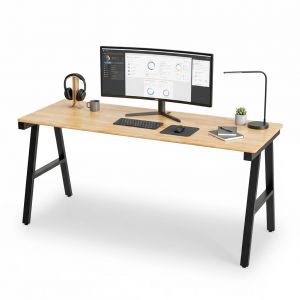 Bàn làm việc 160x60cm gỗ cao su chân sắt Kconcept HBKC023