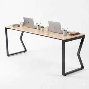 Bàn làm việc 200x60cm gỗ cao su chân sắt hệ Mconcept HBMC032