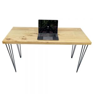Bàn làm việc 140x60cm gỗ thông dày 4cm chân sắt Hairpin SPD68157