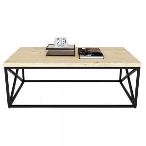 Bàn sofa gỗ thông khung sắt sơn tĩnh điện TT68152