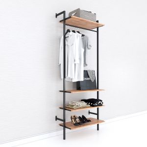 Giá treo quần áo đơn giản gỗ cao khung sắt KQA68055