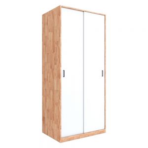 Tủ quần áo 2 cánh cửa lùa gỗ cao su TQA68035