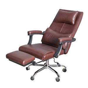 Ghế giám đốc ngả lưng nệm bọc simili màu nâu MFA714N