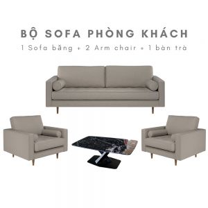 Bộ bàn ghế sofa vải xám CBSF68005