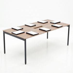 Bàn họp 200x100cm gỗ Plywood phủ melamin chân hệ Slean HBSL023