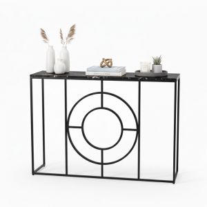 Bàn trang trí KEDI khung sắt mặt đá CST023