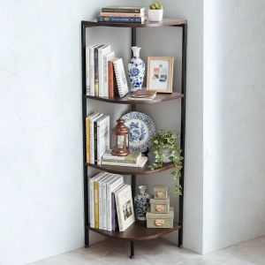 Kệ góc tường hình quạt 4 tầng 40x40x123cm gỗ cao su KGT68013