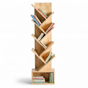 Kệ sách trang trí hình nhánh cây bằng gỗ cao su KS68016