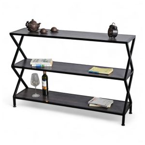 Kệ 3 tầng khung sắt gỗ cao su KS68124