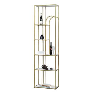 Kệ trang trí, kệ trưng bày UZI mặt gỗ khung sắt KTB68104