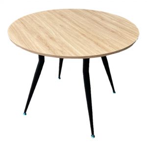 Bàn tròn 100cm gỗ Plywood chân sắt côn BA68089 Bàn tròn 100cm gỗ Plywood chân sắt côn BA68089