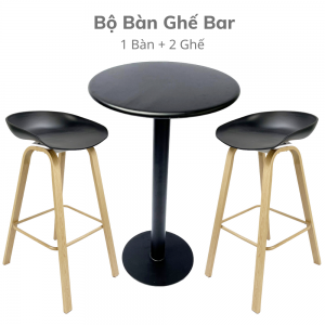 Combo Bàn Bar Tròn Và 2 Ghế Bar CBCF146