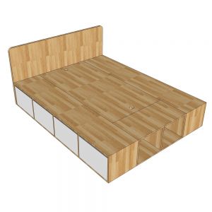 Giường ngủ có ngăn kéo 160x200cm gỗ cao su GN68041
