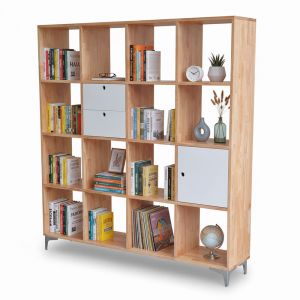 Kệ sách đơn giản có hộc tủ gỗ cao su KS68163