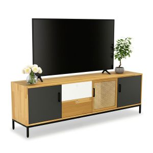 Kệ tivi 1m8 gỗ cao su chân sắt KTV68085